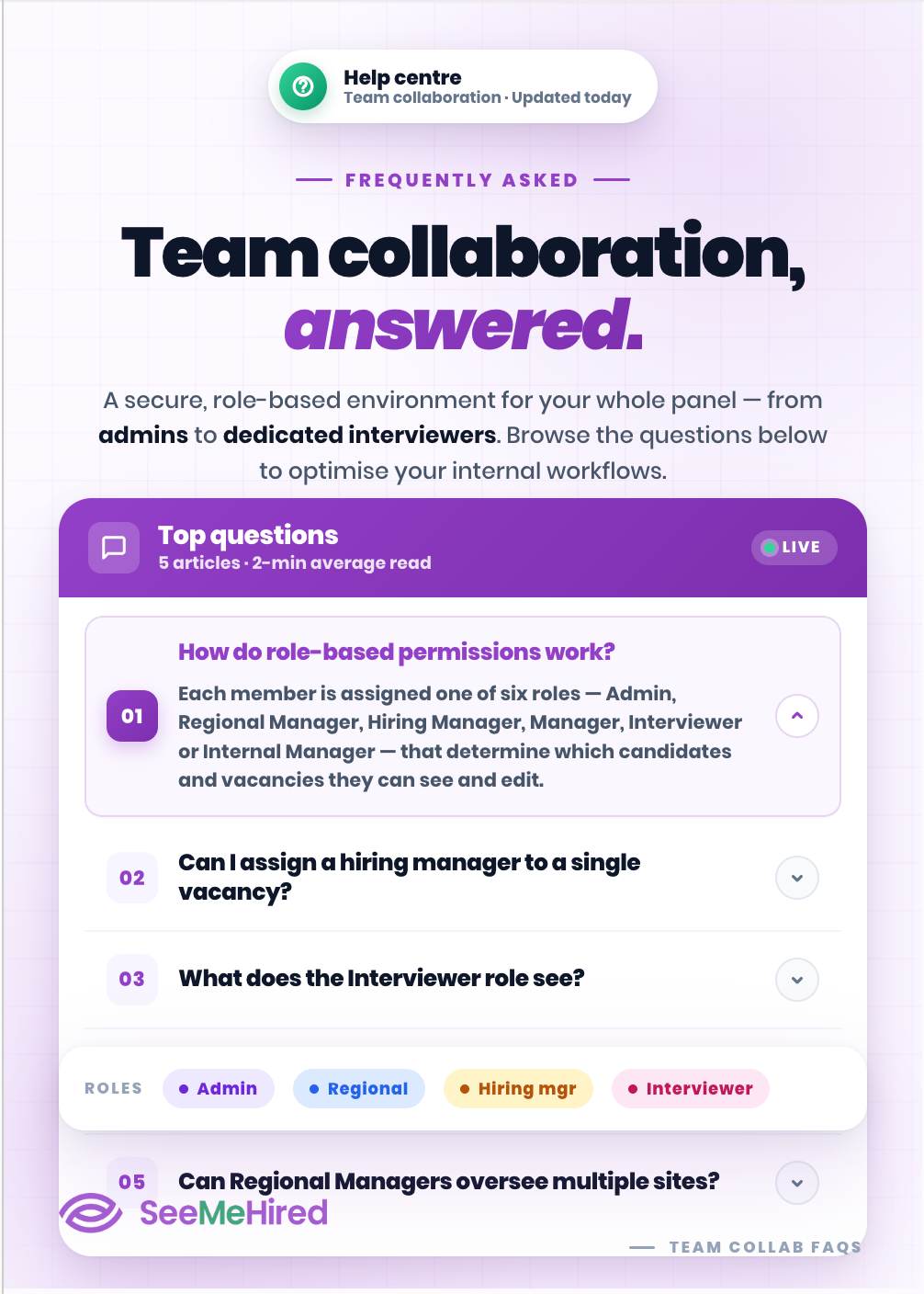 SeeMeHired Team Collaboration FAQs