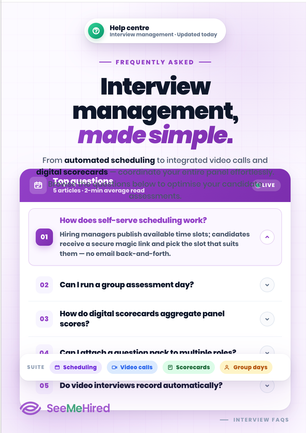 SeeMeHired Interview Module FAQs