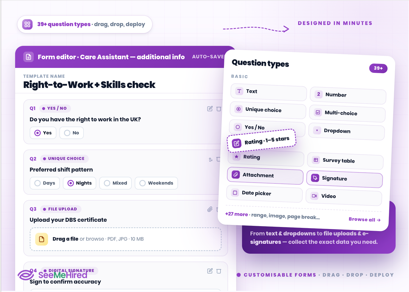 Customisable forms