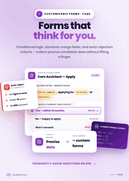 SeeMeHired Customisable Forms FAQs